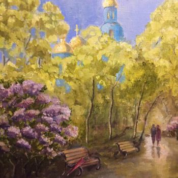 제목이 "Picture city,Ukrain…"인 미술작품 Елена Фаршиди로, 원작, 기름 나무 들것 프레임에 장착됨