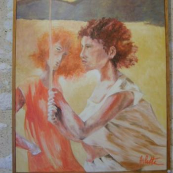 Painting titled "femme volontaire" by Arlette Faure, Original Artwork, Oil
