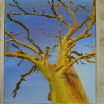 Painting titled "arbre mort" by Arlette Faure, Original Artwork, Oil