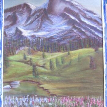 Pintura intitulada "Montagnes au Québec" por Farnaz Pishro, Obras de arte originais, Pastel
