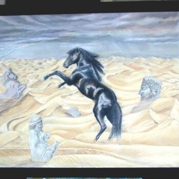 Peinture intitulée "Désert de la Persép…" par Farnaz Pishro, Œuvre d'art originale, Pastel