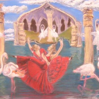 「la danse flaminco 」というタイトルの絵画 Farnaz Pishroによって, オリジナルのアートワーク