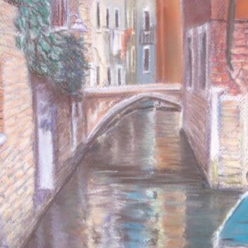 Painting titled "Souvenir de Venise" by Farnaz Pishro, Original Artwork, Pastel
