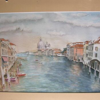 Malerei mit dem Titel "Venise" von Farnaz Pishro, Original-Kunstwerk, Aquarell