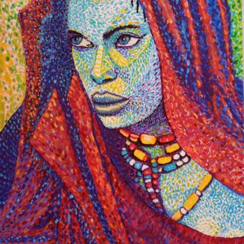 Painting titled "Malika" by Faro, Original Artwork, Acrylic