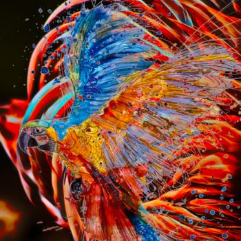 Arte digitale intitolato "Bird Art" da Farthaze Shamsudeen, Opera d'arte originale, Fotomontaggio