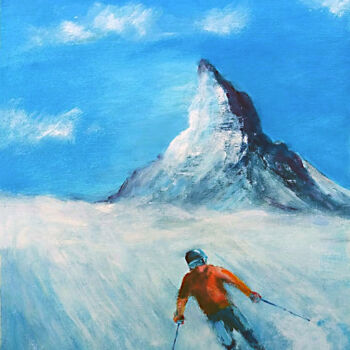 Painting titled "Zermatt" by Faruk Köksal, Original Artwork, Acrylic