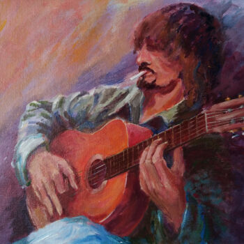 "Flamenco Guitarist" başlıklı Tablo Faruk Köksal tarafından, Orijinal sanat, Akrilik