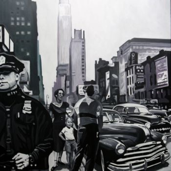 Schilderij getiteld "Policeman" door Off Olivier Fasquel, Origineel Kunstwerk