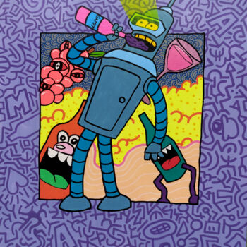 Peinture intitulée "Bender loves Gamay" par Fat Nanard, Œuvre d'art originale, Acrylique