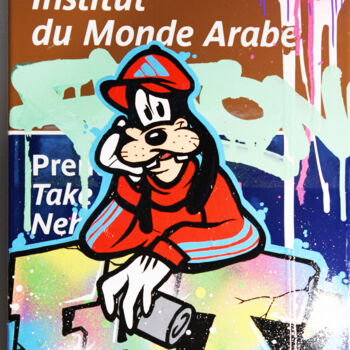 Peinture intitulée "Goofy à L'institut…" par Fat, Œuvre d'art originale, Acrylique Monté sur Aluminium