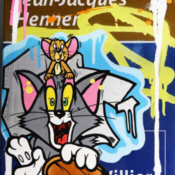 Картина под названием "Tom&Jerry skateboard" - Fat, Подлинное произведение искусства, Рисунок распылителем краски Установлен…