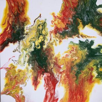 Pintura intitulada "Volcan tricolore" por Fatarts, Obras de arte originais, Acrílico