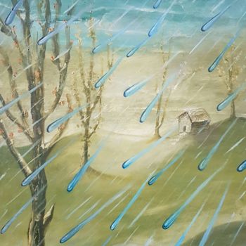 Peinture intitulée "THE WARMTH OF RAIN" par Fatemeh Ramaji, Œuvre d'art originale, Huile