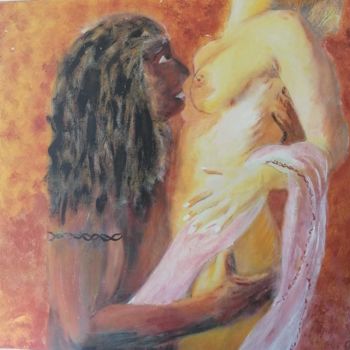 Painting titled "LA BÊTE ET LA BELLE" by Olga Sales, Original Artwork, Acrylic