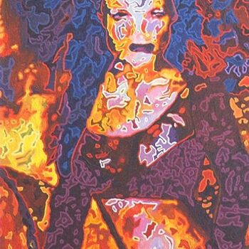 Peinture intitulée "La diablesse" par Fatiha Bougaci, Œuvre d'art originale, Huile