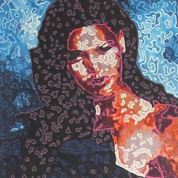 Peinture intitulée "Fleur de Miss" par Fatiha Bougaci, Œuvre d'art originale, Huile