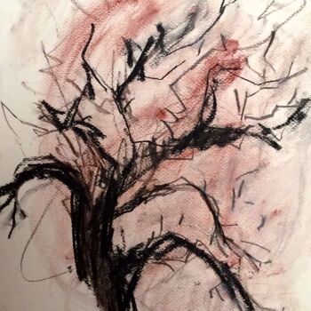 Zeichnungen mit dem Titel "Winter tree v" von Fatima Fernandes, Original-Kunstwerk, Kohle