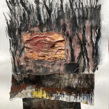 Картина под названием "Burnt land ii" - Fatima Fernandes, Подлинное произведение искусства, Акрил