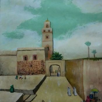 Peinture intitulée "Balade à la médina" par Fatima Zahra, Œuvre d'art originale, Acrylique