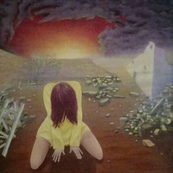 Peinture intitulée "L'écroulement" par Fatima Zahra, Œuvre d'art originale, Huile