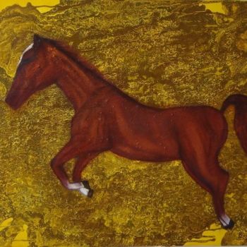 Painting titled "Cavalo" by Maria De Fátima Gomes, Original Artwork