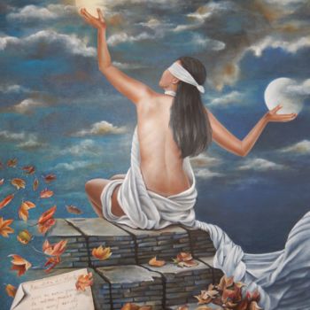 Pintura intitulada "Noites com sol" por Fatima Marques, Obras de arte originais, Óleo