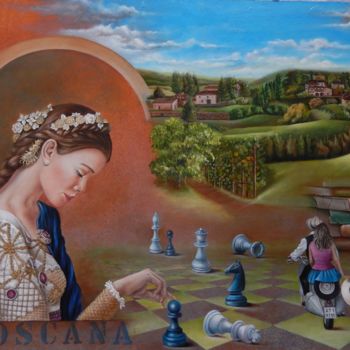 Pintura intitulada "Toscana" por Fatima Marques, Obras de arte originais, Óleo