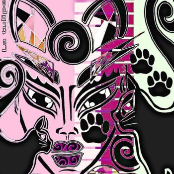 Arts numériques intitulée "Cats Painters" par La Tulipe, Œuvre d'art originale