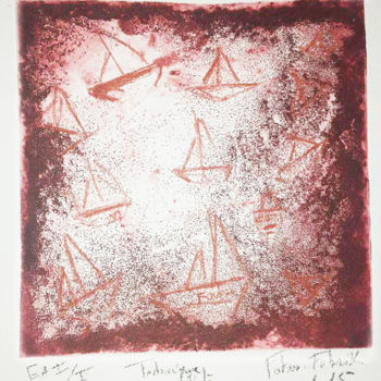 Incisioni, stampe intitolato "mer-rouge.jpg" da Kammoun, Opera d'arte originale, Acquaforte