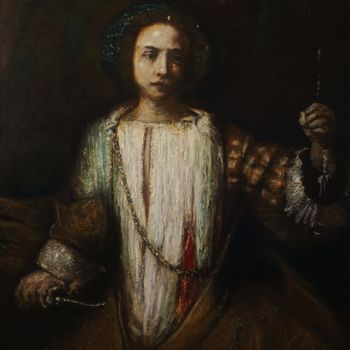 Painting titled "Lucrezia Borgia Rem…" by Fatmir Brezanin, Original Artwork, Oil