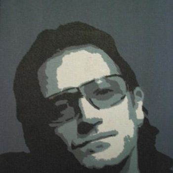 Peinture intitulée "Bono" par Fat Tony, Œuvre d'art originale