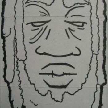 Drawing titled "Big Rasta Sticker" by Fat Tony, Original Artwork