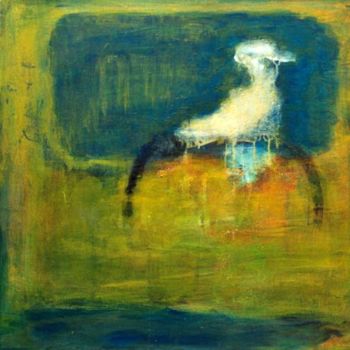Malerei mit dem Titel "L'Oiseau bleu 2" von Fauchère-Fruchère, Original-Kunstwerk, Öl