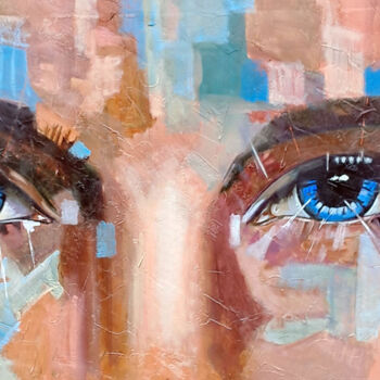 Peinture intitulée "occhi 1" par Fausto Dipinti, Œuvre d'art originale, Huile Monté sur Châssis en bois