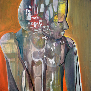 Peinture intitulée "Senza Titolo (Donna…" par Fausto Fiato, Œuvre d'art originale, Acrylique