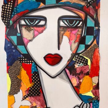 Painting titled "Poésie." by Fauve, Original Artwork, Acrylic Mounted on Wood Stretcher frame