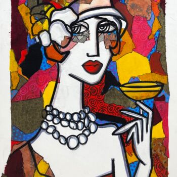 Painting titled "Charme" by Fauve, Original Artwork, Acrylic Mounted on Wood Stretcher frame