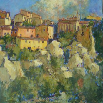 Ζωγραφική με τίτλο "Village rêvé" από Fauve En Provence, Αυθεντικά έργα τέχνης, Άλλος