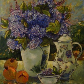 Malerei mit dem Titel "hortensias" von Fauve En Provence, Original-Kunstwerk, Andere