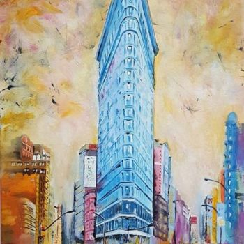 Peinture intitulée "Flatiron" par Faver, Œuvre d'art originale, Acrylique Monté sur Châssis en bois