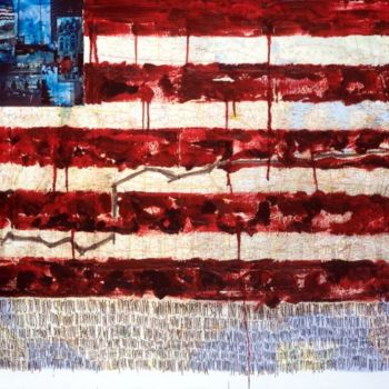 Painting titled "Flag" by Fawni, Original Artwork
