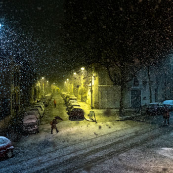 Photographie intitulée "Paris. Neige. 2017." par Farkhad Azizov, Œuvre d'art originale