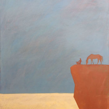 Peinture intitulée "L'attente" par Françoise Bonnafoux, Œuvre d'art originale