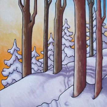 Painting titled "Entre chien et loup" by François Brisson, Original Artwork