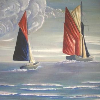 Pintura intitulada "Voyage... voyage" por F. Claire, Obras de arte originais, Óleo