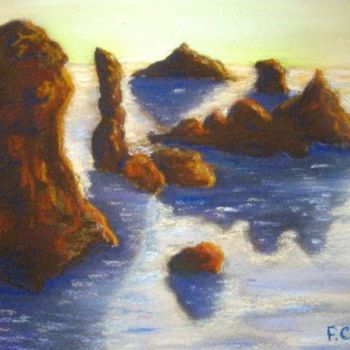 Painting titled "Belle Ile" by F. Claire, Original Artwork, Oil