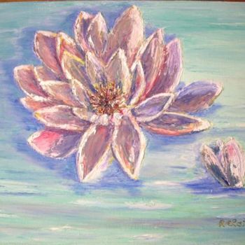 Painting titled "Lotus" by F. Claire, Original Artwork, Oil