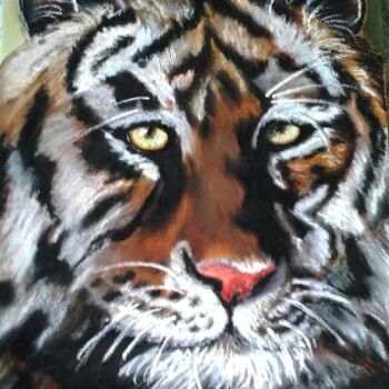 Pittura intitolato "Tigre" da F. Claire, Opera d'arte originale, Olio