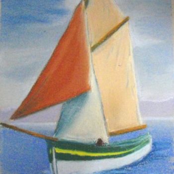 Painting titled "Voiles" by F. Claire, Original Artwork, Oil
